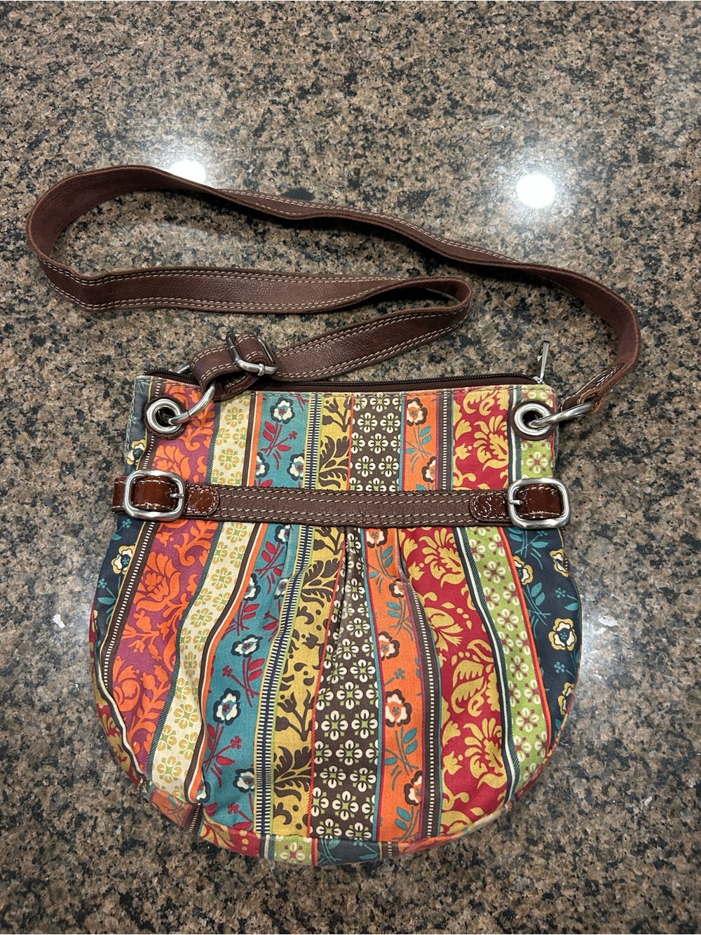Boho Striped Multi-Color Crossbody Bag